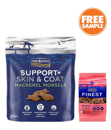 Fish4Dogs Support+ Skin & Coat Mackerel Morsels Dog Treats 225g - 225g